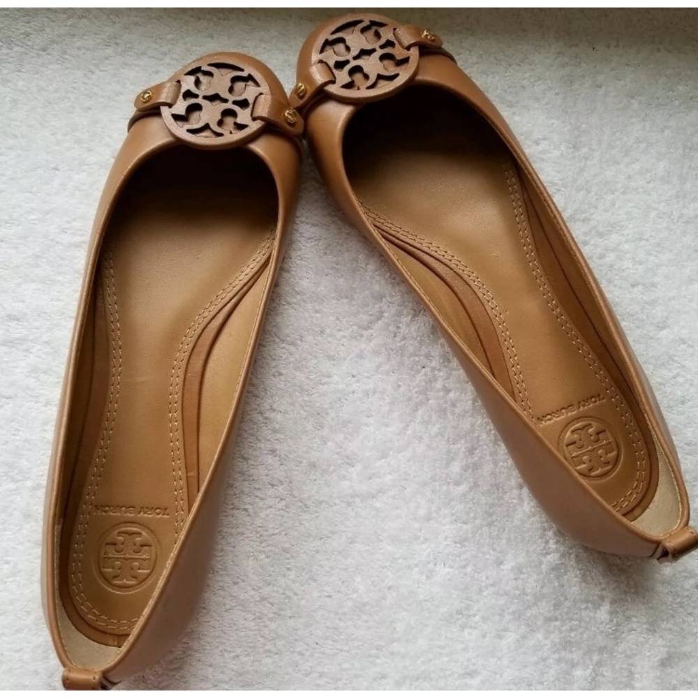 New Tory Burch Mini Miller Leather Logo Flats